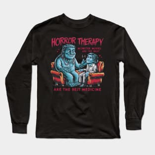 Horror Movie Therapy Halloween Fans Costume Movies Created Long Sleeve T-Shirt